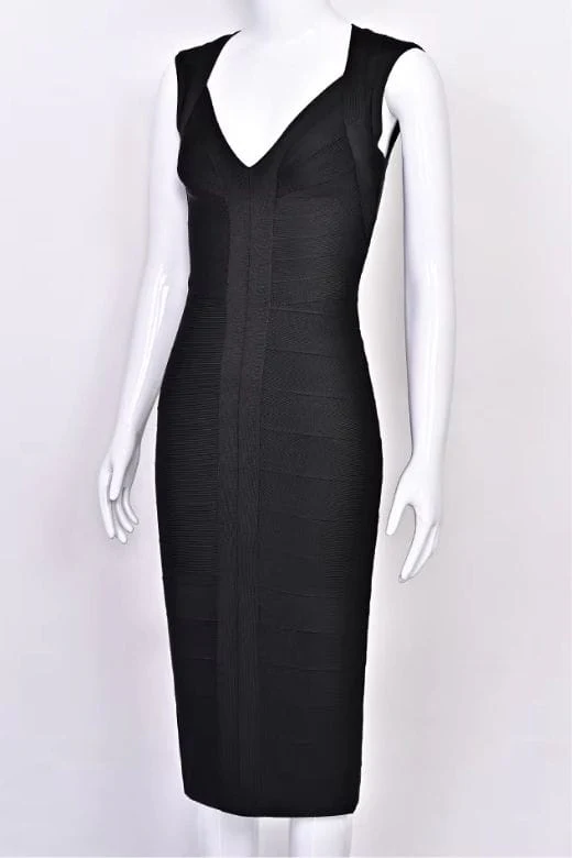 Sabrina Bandage Midi Dress - Classic Black - Image 7