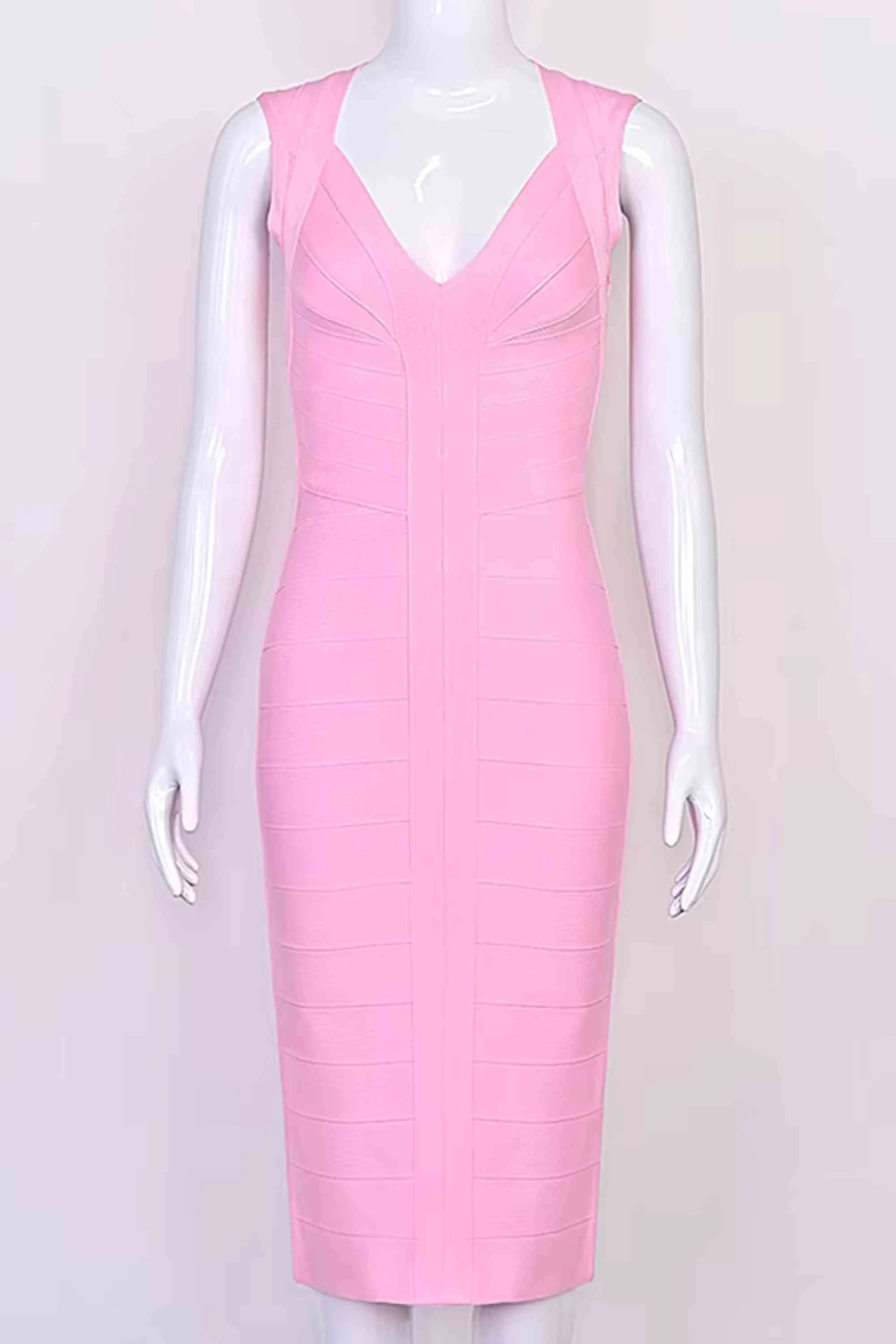 Sabrina Bandage Midi Dress - Dusty Pink - Image 6