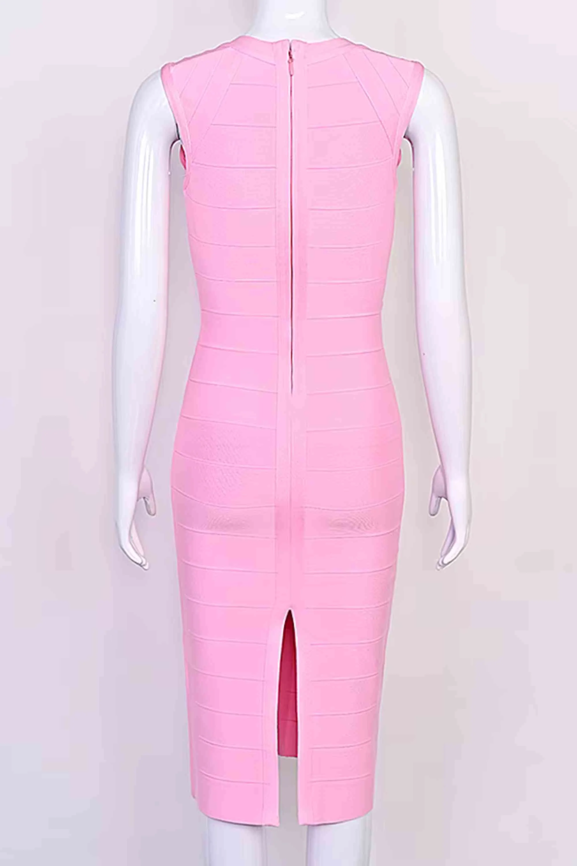 Sabrina Bandage Midi Dress - Dusty Pink - Image 7