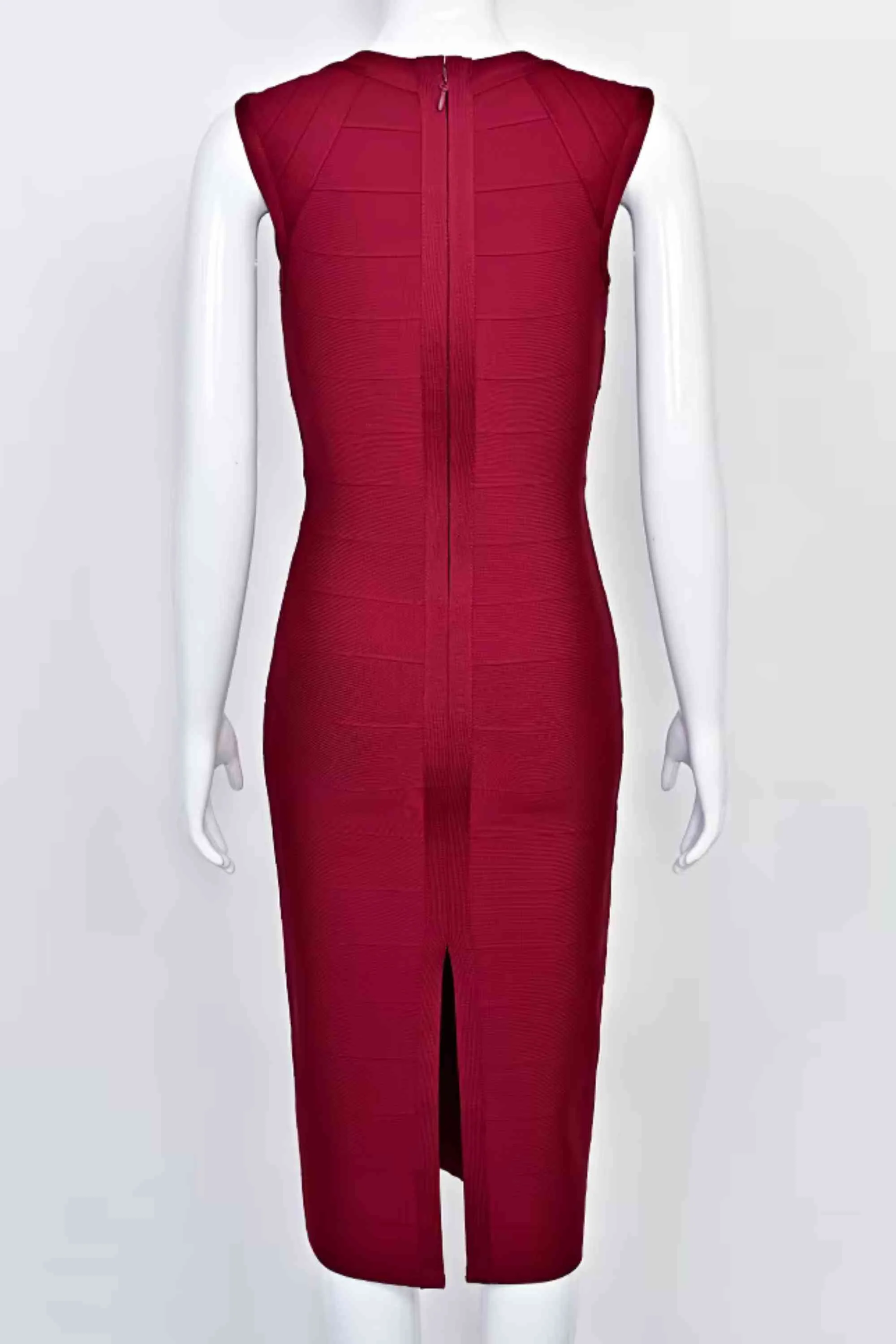 Sabrina Bandage Midi Dress - Red Wine - Image 6