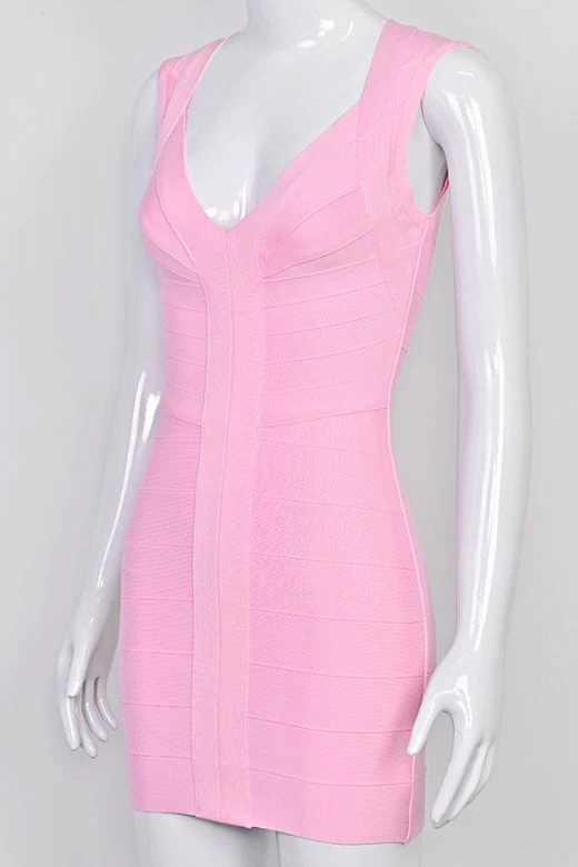 Sabrina Bandage Mini Dress - Dusty Pink - Image 10