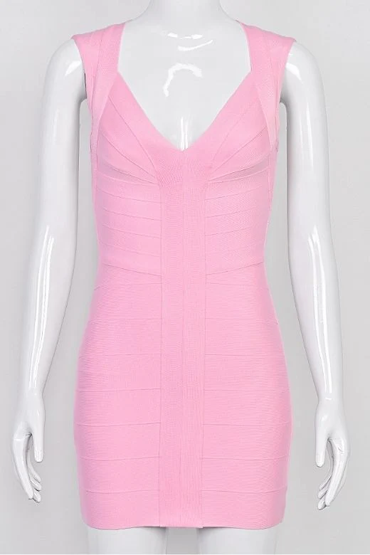 Sabrina Bandage Mini Dress - Dusty Pink - Image 8
