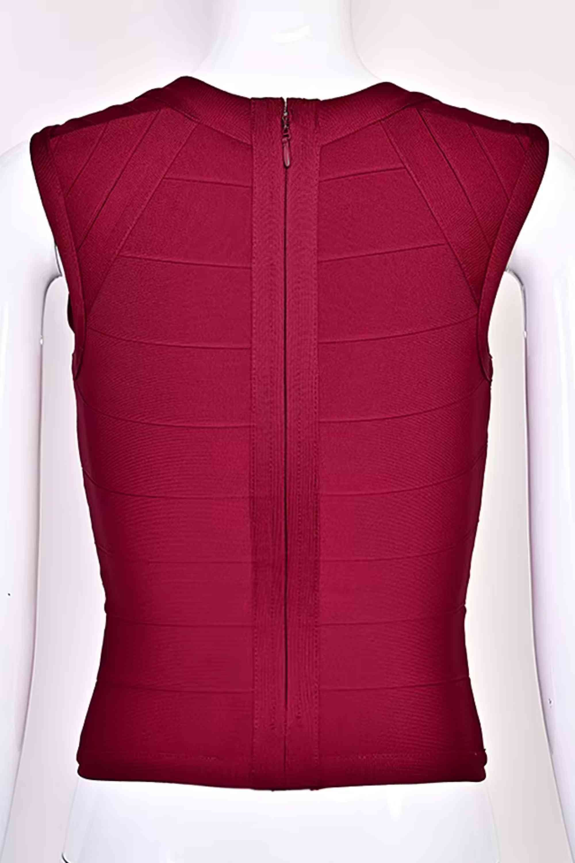Sabrina Bandage Top - Red Wine - Image 6
