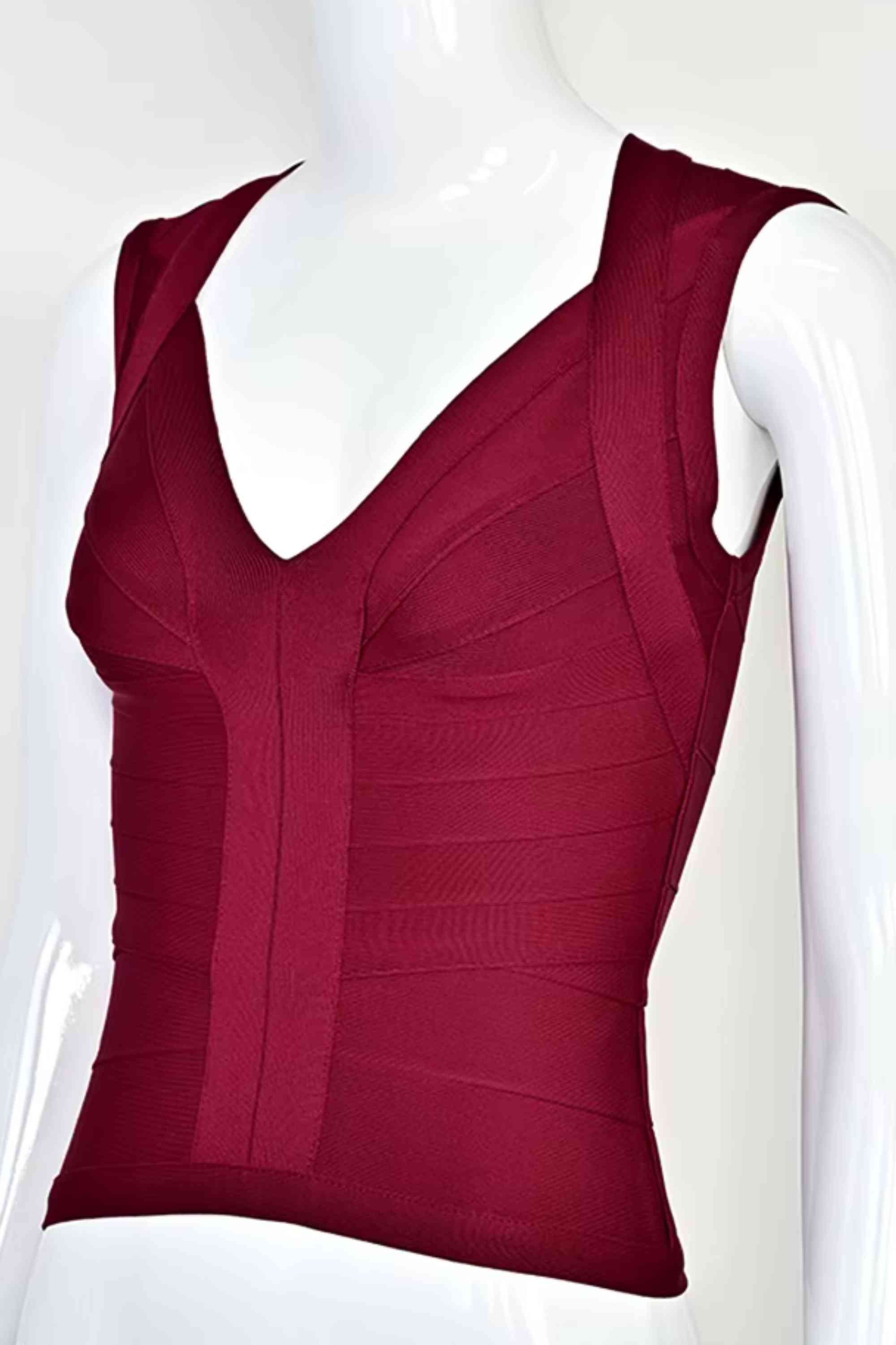 Sabrina Bandage Top - Red Wine - Image 7