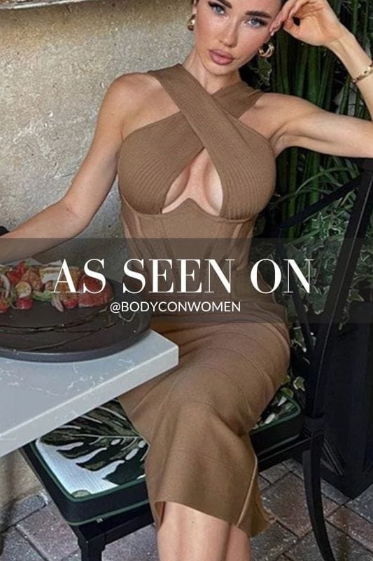 Sasha Bandage Midi Dress - Apricot Orange - Image 11