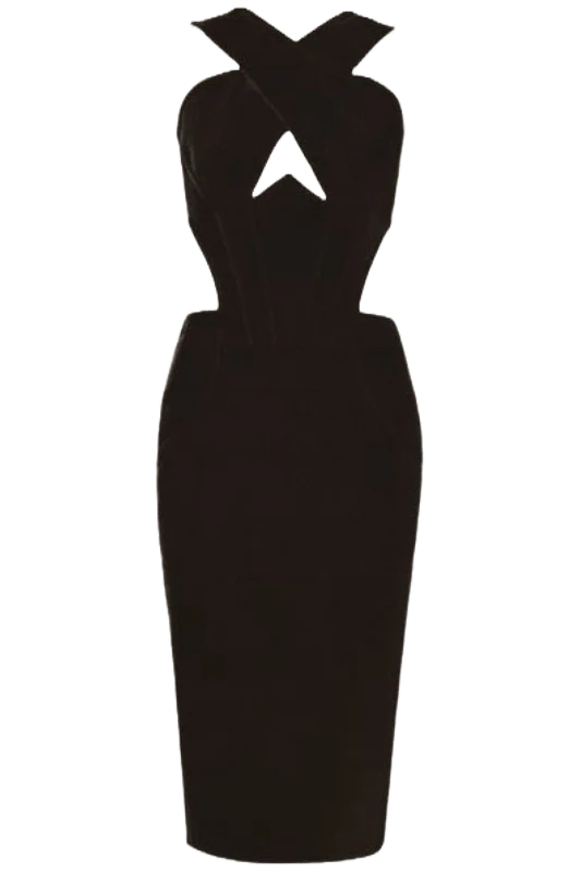 Sasha Bandage Midi Dress - Classic Black (Sale) - Image 3