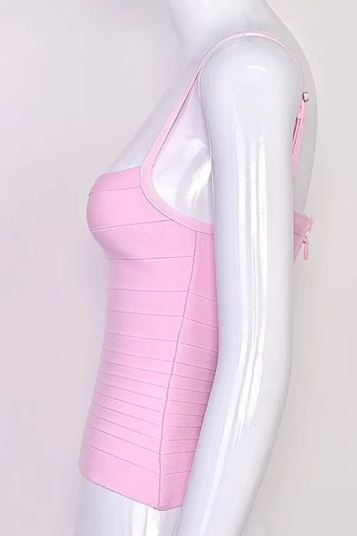 Scarlett Bandage Tank Top - Dusty Pink - Image 10