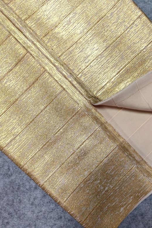 Selene Bandage Crop Top and Midi Skirt Set - Gold - Image 8