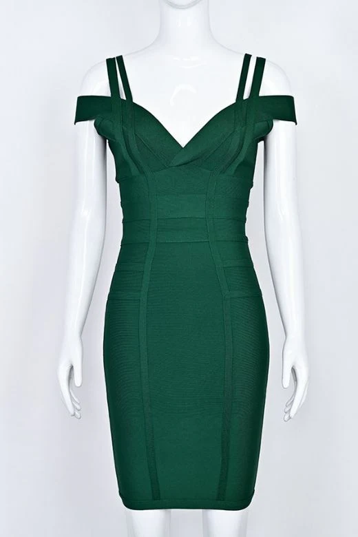 Sia Bandage Dress - Emerald Green - Image 7