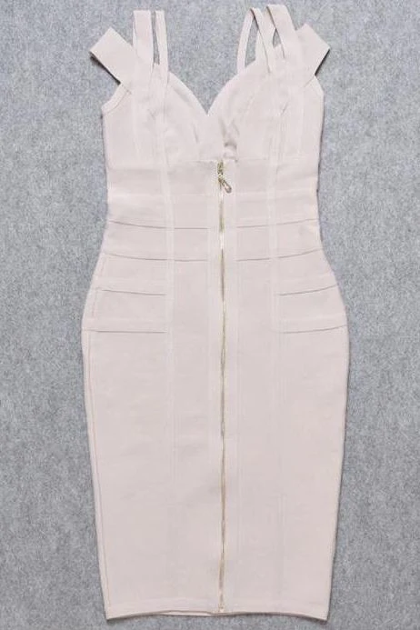 Sia Bandage Dress - Cream - Image 8