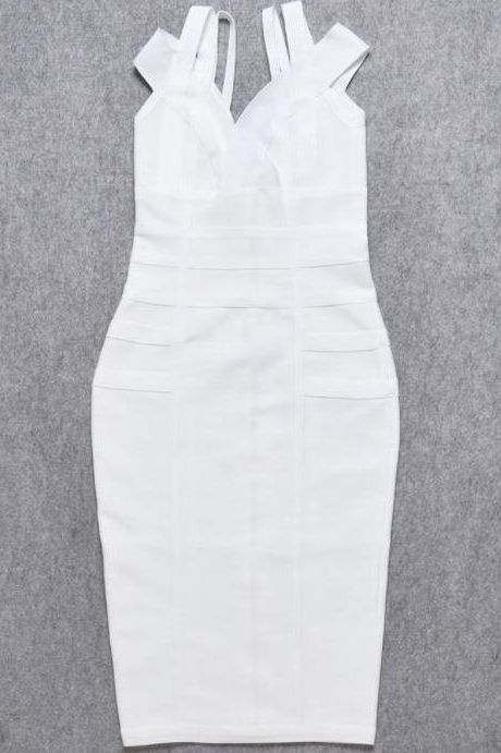 Sia Bandage Dress - White Pearl - Image 8