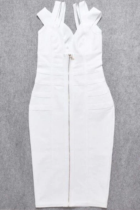 Sia Bandage Dress - White Pearl - Image 9