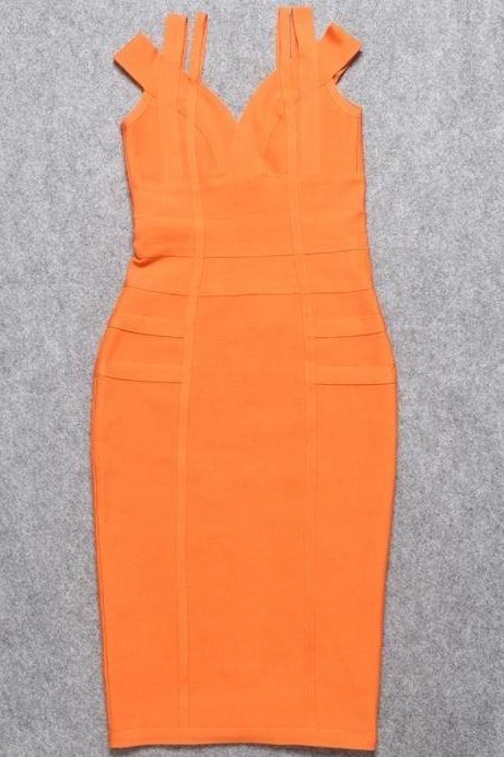 Sia Bandage Dress - Apricot Orange - Image 7