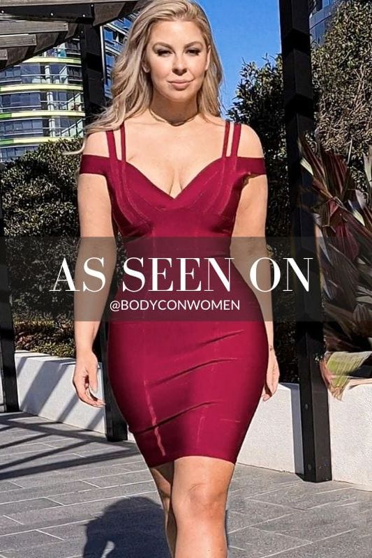 Sia Bandage Dress - Red Wine - Image 13