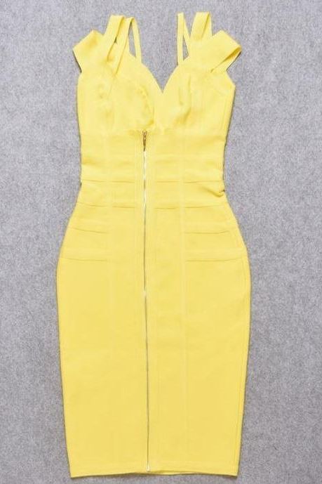 Sia Bandage Dress - Sun Yellow - Image 8