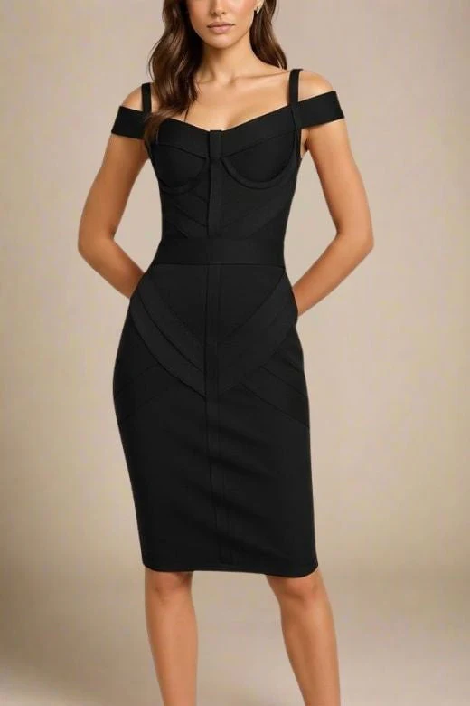Sophia Bandage Dress - Classic Black - Image 6