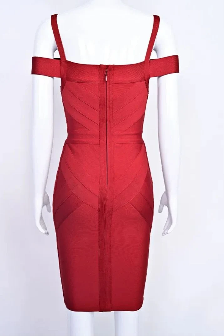 Sophia Bandage Dress - Lipstick Red - Image 10