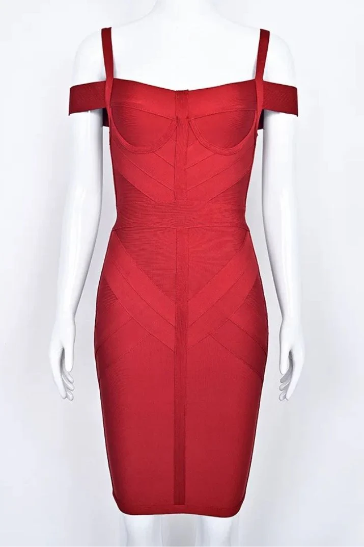 Sophia Bandage Dress - Lipstick Red - Image 8