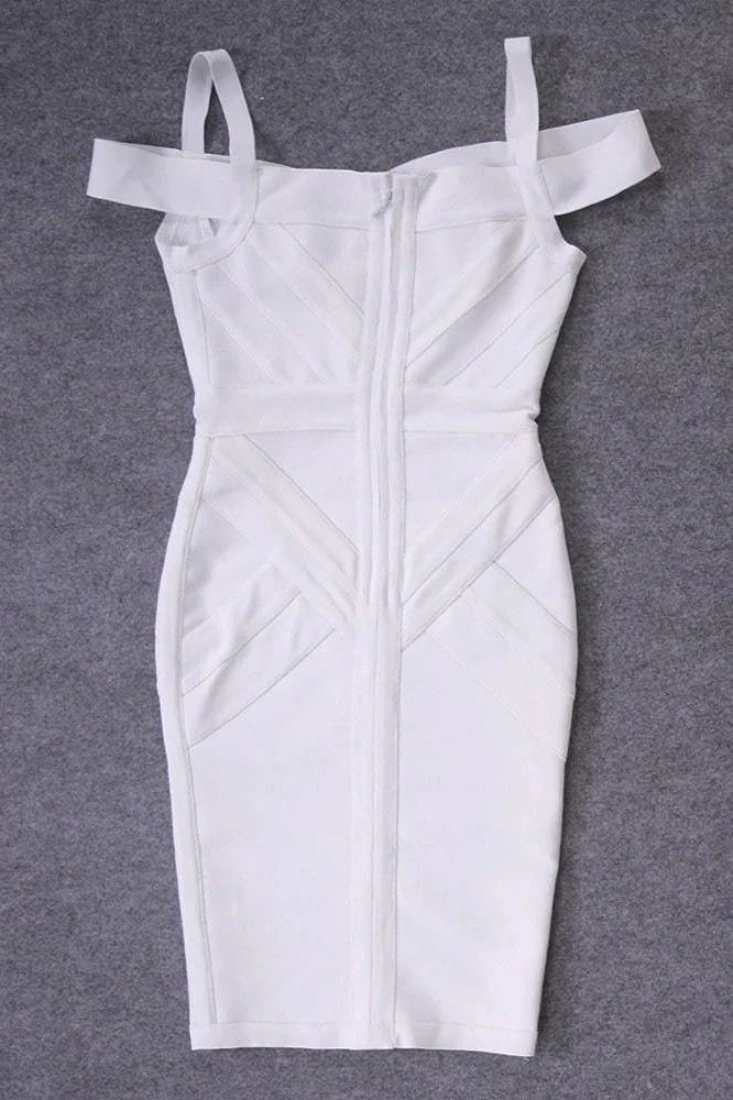 Sophia Bandage Dress - White Pearl - Image 8