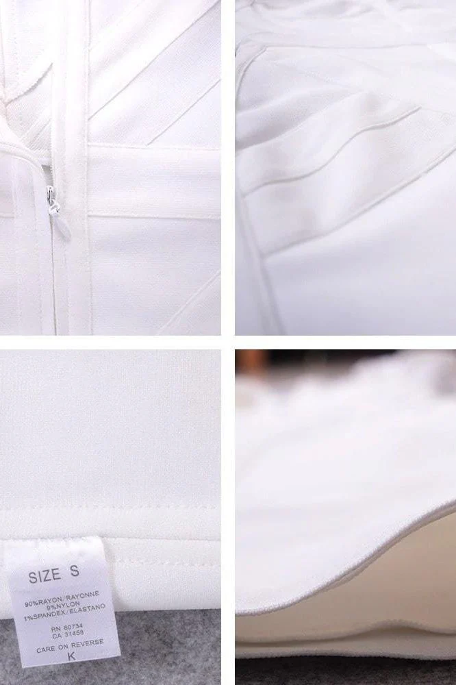 Sophia Bandage Dress - White Pearl - Image 9