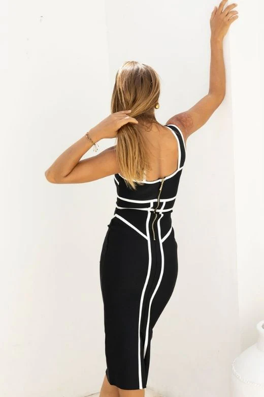 Suki Bandage Midi Dress - Classic Black - Image 2