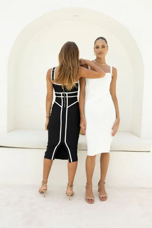 Suki Bandage Midi Dress - Classic Black - Image 8