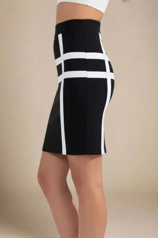 Suki High Waist Bandage Mini Skirt - Classic Black - Image 2