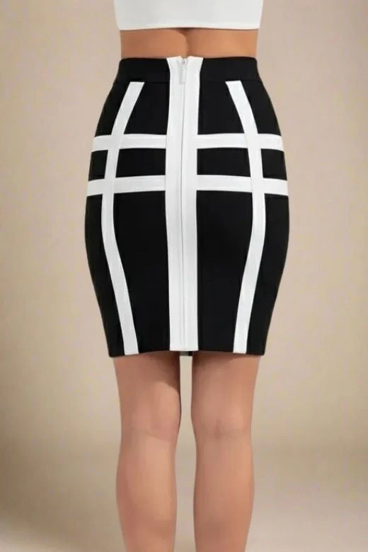 Suki High Waist Bandage Mini Skirt - Classic Black - Image 3