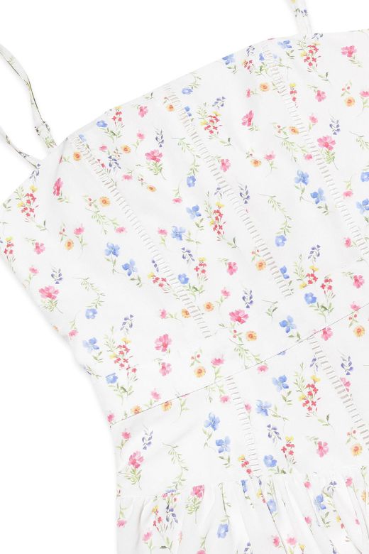 Tasmin Midi Dress - White Print - Image 9