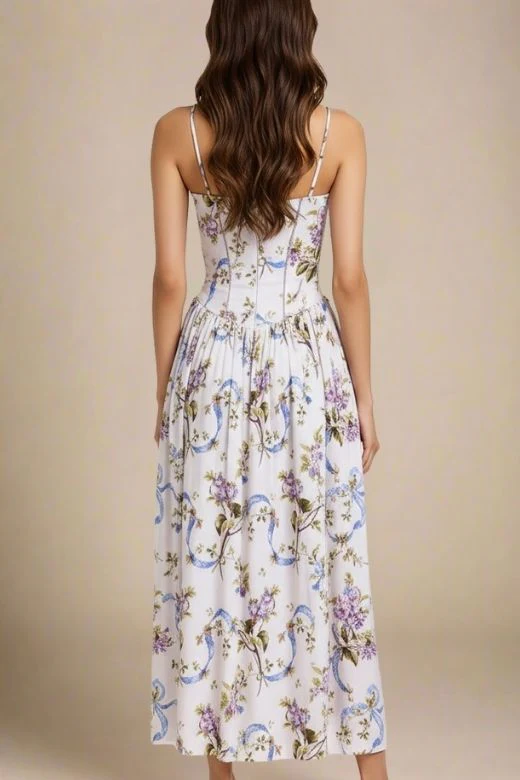 Tasmin Midi Dress - White Floral (Sale) - Image 3