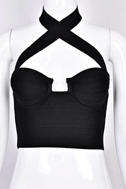 Willow Bandage Crop Top - Classic Black - Image 6