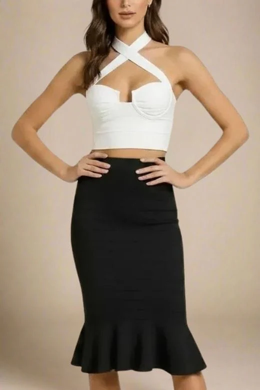 Willow Bandage Crop Top - White Pearl - Image 4