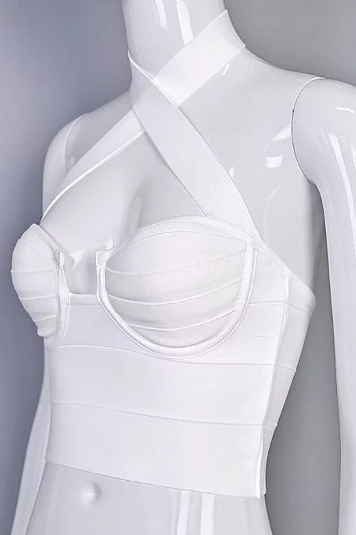 Willow Bandage Crop Top - White Pearl - Image 8
