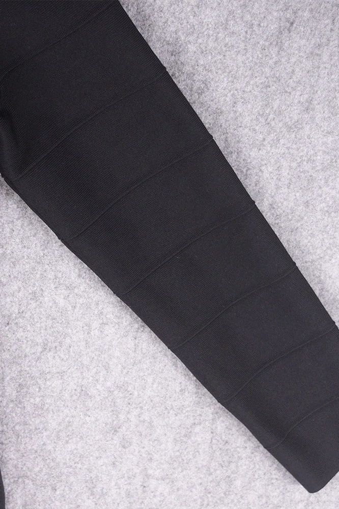 Zara Long Sleeve Bandage Mini Dress - Classic Black - Image 7
