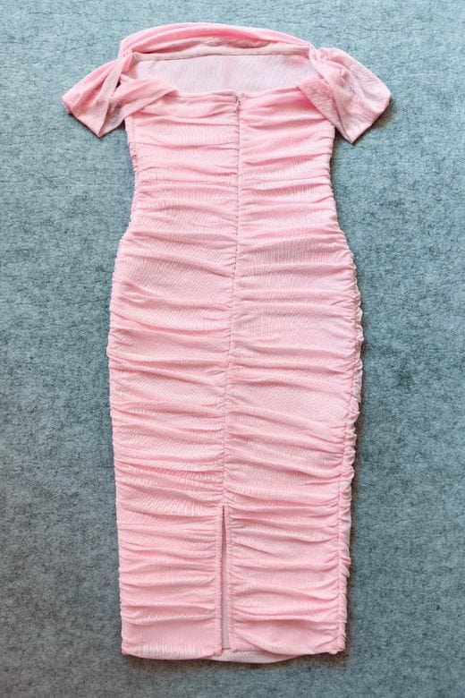 Zia Bodycon Wrap Midi Dress - Dusty Pink - Image 11