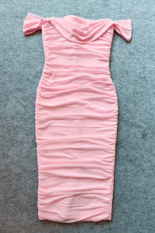 Zia Bodycon Wrap Midi Dress - Dusty Pink - Image 12