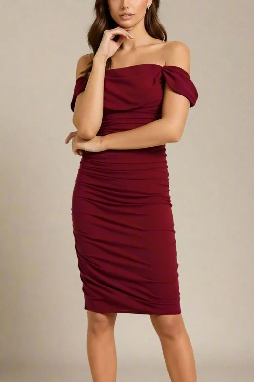 Zia Bodycon Wrap Dress - Red Wine - Image 5