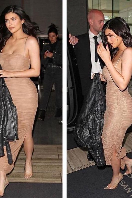 Zoe Bodycon Wrap Maxi Dress - Tan Brown - Image 7