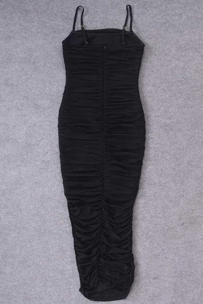 Zoe Bodycon Wrap Maxi Dress - Classic Black - Image 10