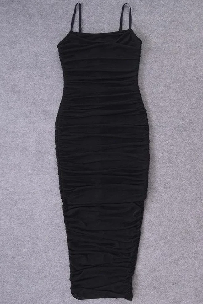 Zoe Bodycon Wrap Maxi Dress - Classic Black - Image 9